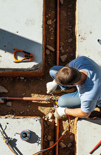 Plumber Working Copper Pipe
